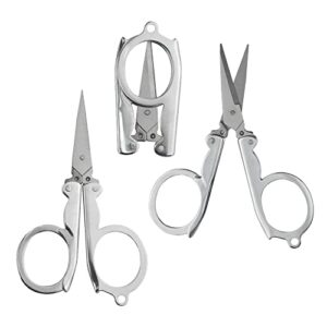 XINMEIWEN 4Pack Small Folding Scissors Portable Travel Scissors Stainless Steel Cutter Mini Scissors Set for Home Office and Travel Trip Scissors