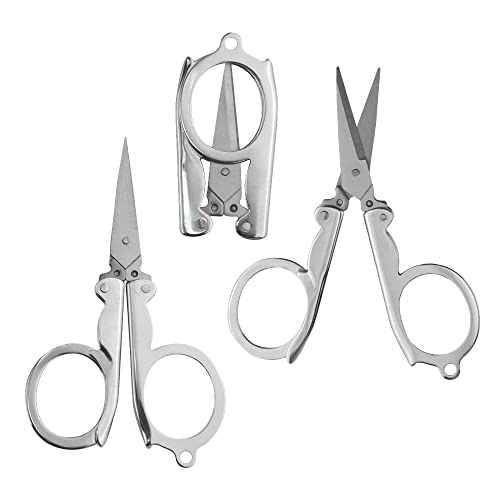 XINMEIWEN 4Pack Small Folding Scissors Portable Travel Scissors Stainless Steel Cutter Mini Scissors Set for Home Office and Travel Trip Scissors