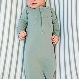 L'ovedbaby Unisex-Baby Newborn Organic Gown, Seafoam, 0-3 Months