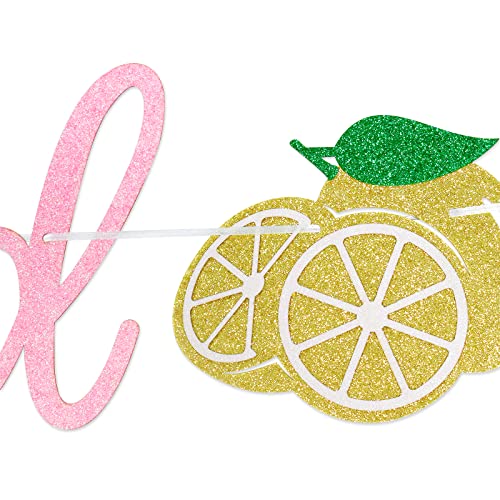 She Found Her Main Squeeze Banner, Lemon Themed Shower, Couples Bridal Shower,Bachelorette Party, Lemon Theme Bridal Shower Party Decorations,Pre-strung, Pink Glitter