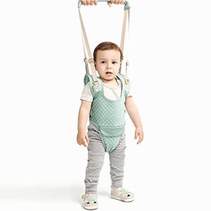 baby walking harness, baby sit to stand learning helper mesh breathable adjustable with detachable crotch safety hand-held assistant lifting & pulling for toddlers infant kids (green)