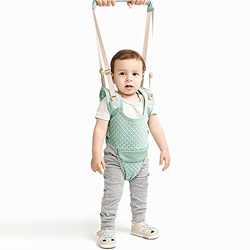 Baby Walking Harness, Baby Sit to Stand Learning Helper Mesh Breathable Adjustable with Detachable Crotch Safety Hand-held Assistant Lifting & Pulling for Toddlers Infant Kids (Green)