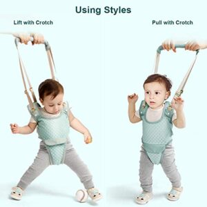 Baby Walking Harness, Baby Sit to Stand Learning Helper Mesh Breathable Adjustable with Detachable Crotch Safety Hand-held Assistant Lifting & Pulling for Toddlers Infant Kids (Green)