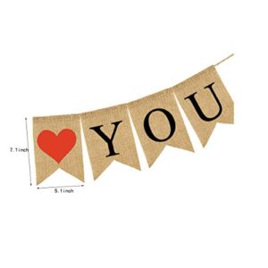 WE WILL MISS YOU Burlap Banners Decor（5.1X7.1INCH） Bunting Engagement｜ Marriage ｜Proposal Anniversary Party Decorations Supplies(MISS YOU)