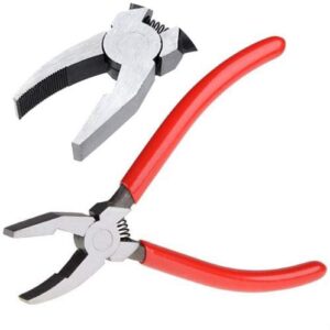 Qovydx 5Pcs Glass Grozer Pliers Glasses Running Pliers Oil Glass Cutters Tools Glass Cutting Kit with Extra Rubber Tips for Stained Glass