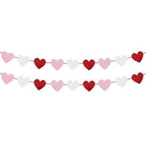 valentine’s day banner, pink & red glittery heart valentines day banner use for valentine’s day anniversary wedding engagement party home decorations (heart)