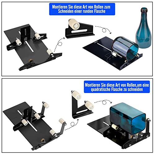 JNDJNFV Version Bottle Cutting Machine, Glass Bottle Cutter, Round, Square, Oval Bottle and Bottle Neck, for Cutting Wine Beer Whiskey Alcohol Champagne Liquor Bottles, Upgrade Version