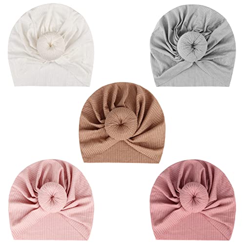 DRESHOW BQUBO Baby Turban Hats Turban Bun Knot Baby Infant Beanie Baby Girl Soft Cute Toddler Cap