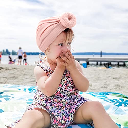 DRESHOW BQUBO Baby Turban Hats Turban Bun Knot Baby Infant Beanie Baby Girl Soft Cute Toddler Cap