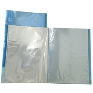 hadzlpoy painting storage book 40 clear pockets sleeves protectors art portfolio book，a3 album information folder storage bag 30 x 40 cm painting presentation (can accommodate 16.5 x 12.1inch) (blue)