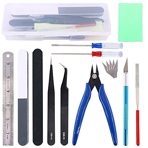 Alfykym 16Pcs Gundam Model Tool Kit Gunpla Tools Gundam Modeler Basic Tool Set Bandai Tools fo Gundam Model Hobby Building Model Building