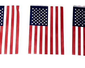 200' Bulk Deluxe Fabric American Flag Pennant Banner (4 Strings of 50') - 200 U.S. Flags for 4th of July, Memorial Day and Veteran's Day