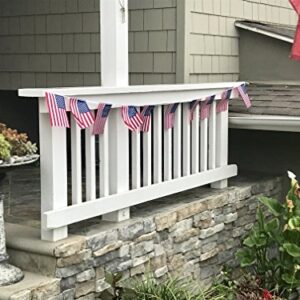 200' Bulk Deluxe Fabric American Flag Pennant Banner (4 Strings of 50') - 200 U.S. Flags for 4th of July, Memorial Day and Veteran's Day