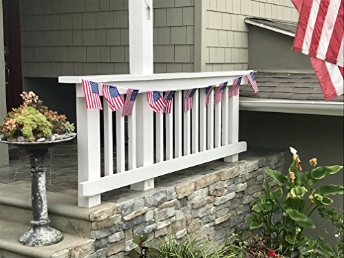 200' Bulk Deluxe Fabric American Flag Pennant Banner (4 Strings of 50') - 200 U.S. Flags for 4th of July, Memorial Day and Veteran's Day