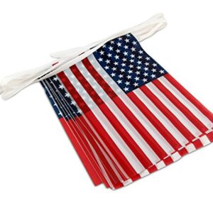 200' Bulk Deluxe Fabric American Flag Pennant Banner (4 Strings of 50') - 200 U.S. Flags for 4th of July, Memorial Day and Veteran's Day