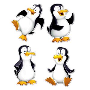 beistle penguin cutouts (4 pack), 14.75″-16″, multicolor