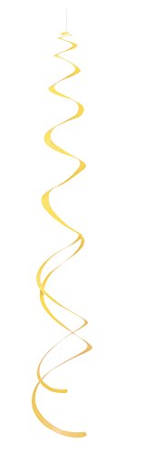 26" Plastic Hanging Swirl Yellow Decorations, 8ct