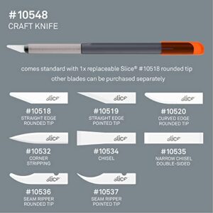 Slice 10548 Craft Knife, Finger-Friendly Edge, Safer Choice, Never Rusts, Lasts 11x Longer Than Steel, Precision Cutting (1 Pack)