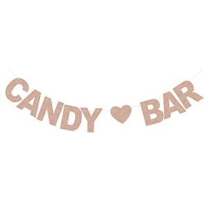 rose gold glitter candy bar banner paper sign decoration for bridal shower birthday wedding engagement party