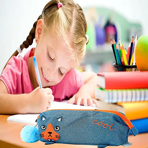 Cute Pencil Pouch Pencil Box Slim, Kid Girls Boys Gilter Teens Kindergarten Elementary Preschool Zipper Pencil Box for School