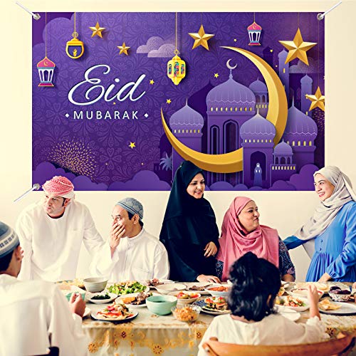 Eid Mubarak Decorations Eid Banner Ramadan Backdrop Background for Eid Al-fitr Party Decorations Supplies