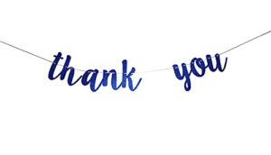 thank you banner – blue glitter sign for engaged – wedding – bridal shower bunting thanksgiving photo booth props