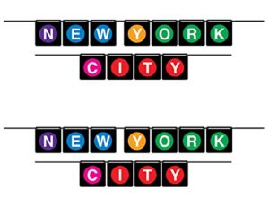 beistle 53650 hanging banners 2 piece new york city party decorations, 5″ x 6′, black/purple/blue/yellow/green/pink/red