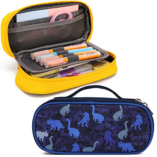 willikiva Kids Toddler Pencil Case for Little Girls Boys Waterproof Students Pen Pouch(Green Dinosaur)