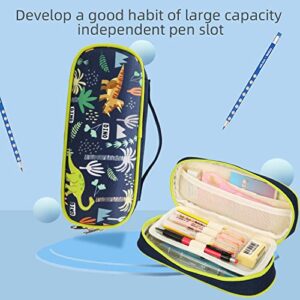 willikiva Kids Toddler Pencil Case for Little Girls Boys Waterproof Students Pen Pouch(Green Dinosaur)