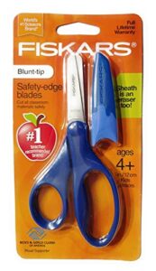 fiskars scissors blunt-tip safety-edge blades w/ sheath (navy blue)