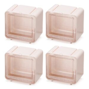 washimon washi tape organizer – stackable plastic storage box – clear art supply holder (pink 4pcs)
