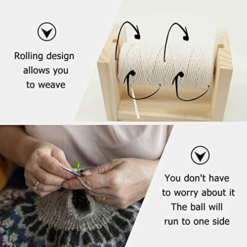 EXCEART Wooden Spool Rack Embroidery Yarn Spool Thread Holder Sewing Organizer Beaded Thread Tool Stand for Home Mall Dorm Store