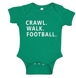 southern sisters crawl walk football baby romper – 6 month – green