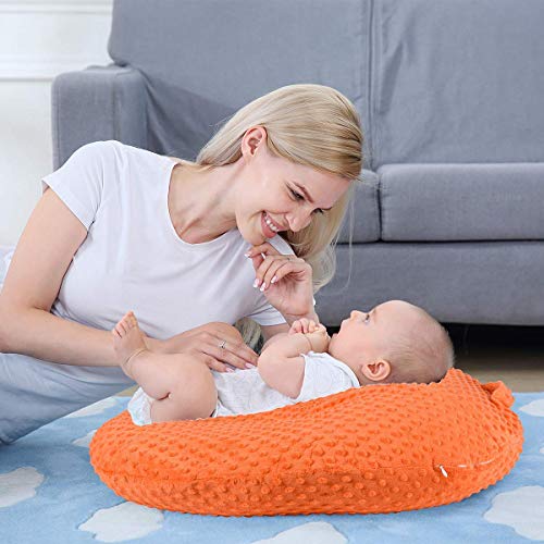 Removable Slipcover for Newborn Lounger, Super Soft Premium Minky Dot Baby Lounger Cover, Ultra Comfortable, Safe for Babies (Orange)