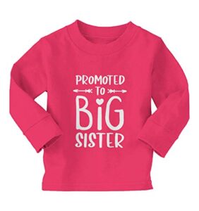 haase unlimited promoted to big sister – new sis long sleeve toddler cotton jersey shirt (pink, 4t)