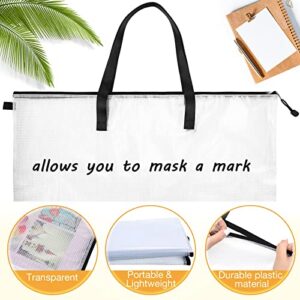 20 Pcs Art Portfolio Bag, 19'' x 25'' Clear Portfolio Folder for Artwork with Zipper and Handle A4 Pencil Bag 9'' x 13'' Plastic Mesh Zipper Pouch for Large Posters Artwork Bulletin Boards Painting