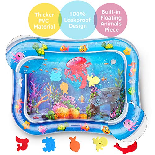 KITPIPI Tummy Time Mat, 2021 Upgraded Infants Baby Inflatable Water Mat Baby Activity Play Centers for 6 Months Newborn Brain & Body Development Infant&Toddlers Toys