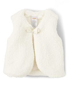 gymboree baby girls’ and toddler dressy vests and shrugs, sherpa snow, 2t