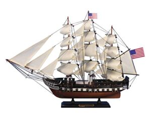 hampton nautical wooden uss constitution tall model ship, 24″ , brown