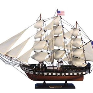 Hampton Nautical Wooden USS Constitution Tall Model Ship, 24" , Brown