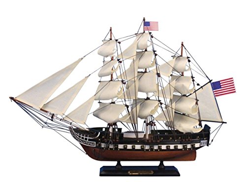 Hampton Nautical Wooden USS Constitution Tall Model Ship, 24" , Brown