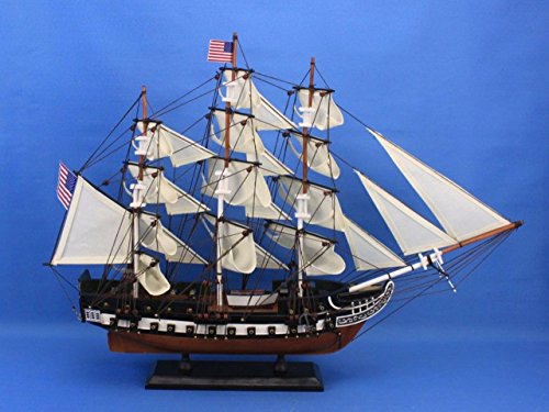 Hampton Nautical Wooden USS Constitution Tall Model Ship, 24" , Brown