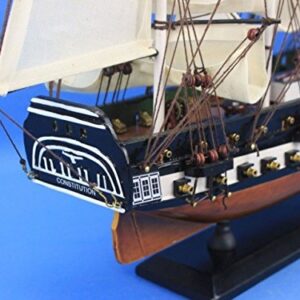 Hampton Nautical Wooden USS Constitution Tall Model Ship, 24" , Brown