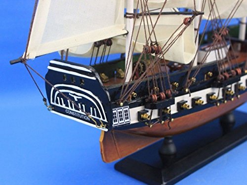 Hampton Nautical Wooden USS Constitution Tall Model Ship, 24" , Brown