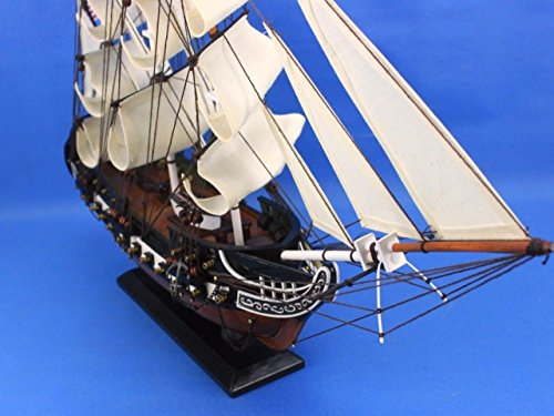 Hampton Nautical Wooden USS Constitution Tall Model Ship, 24" , Brown