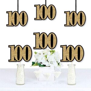 Big Dot of Happiness Adult 100th Birthday - Gold - Decorations DIY Party Essentials - Set of 20