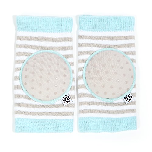 BELLA TUNNO Happy Knees - Baby Crawling Knee Pads with Anti-Slip Grip and Extra Padding to Protector Knees When Learning to Crawl, Up, Up and Away Blue, (KP41B)