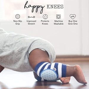 BELLA TUNNO Happy Knees - Baby Crawling Knee Pads with Anti-Slip Grip and Extra Padding to Protector Knees When Learning to Crawl, Up, Up and Away Blue, (KP41B)