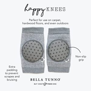 BELLA TUNNO Happy Knees - Baby Crawling Knee Pads with Anti-Slip Grip and Extra Padding to Protector Knees When Learning to Crawl, Up, Up and Away Blue, (KP41B)