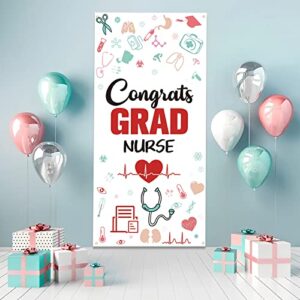 Labakita Congrats Grad Nurse Door Banner, Congrats Nurse Door Cover, Nurse Graduation Decorations, Medical School Nurse BSN RN Graduation Ceremony Decorations